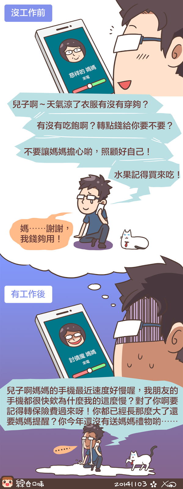 沒工作 VS. 有工作