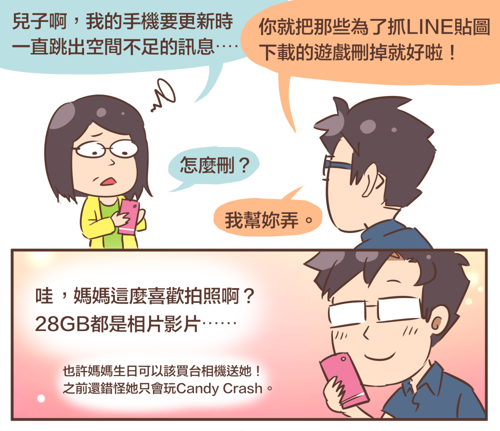 手機容量不足啦！